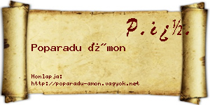 Poparadu Ámon névjegykártya